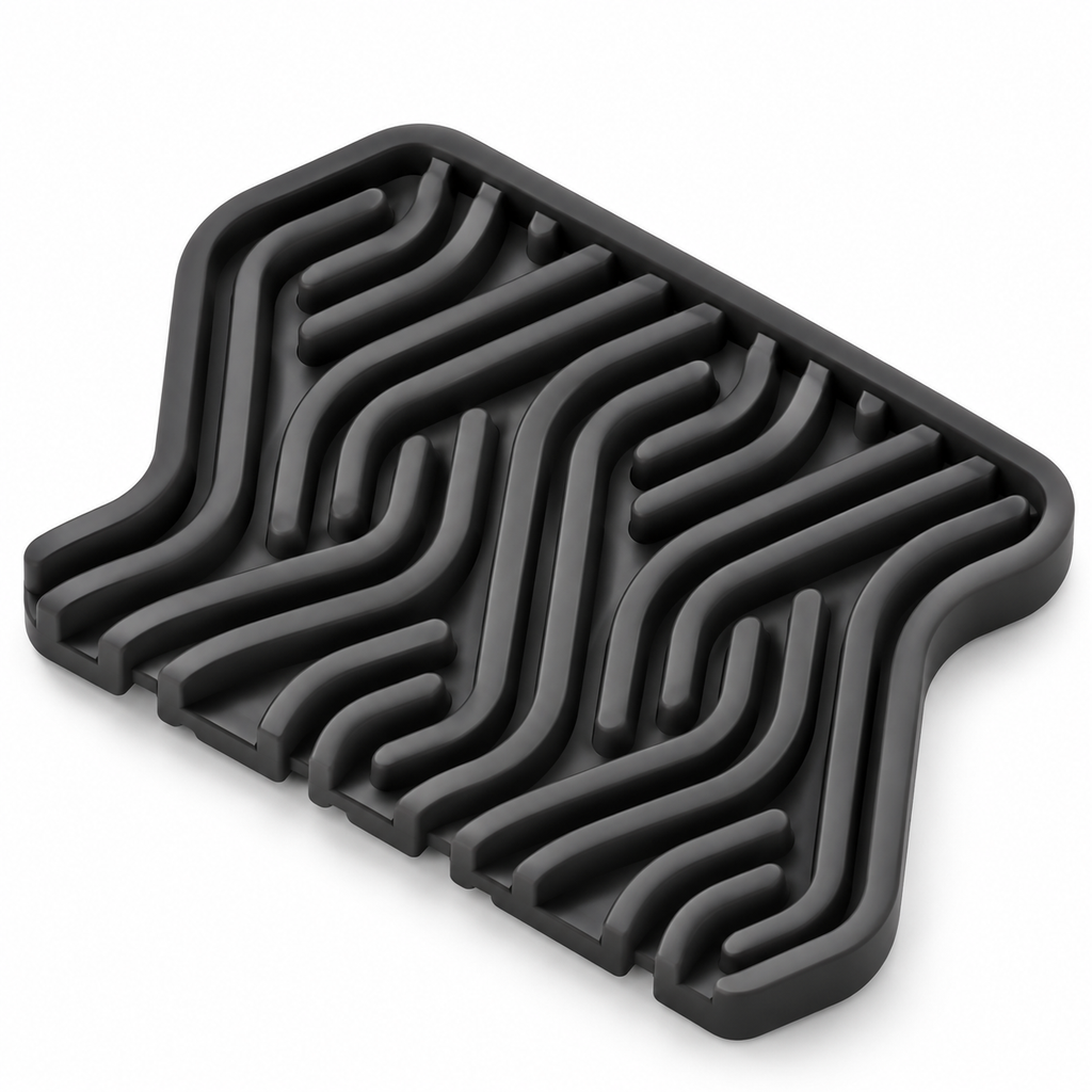 Premium Self-Draining Soap Dish - Charcoal Grey