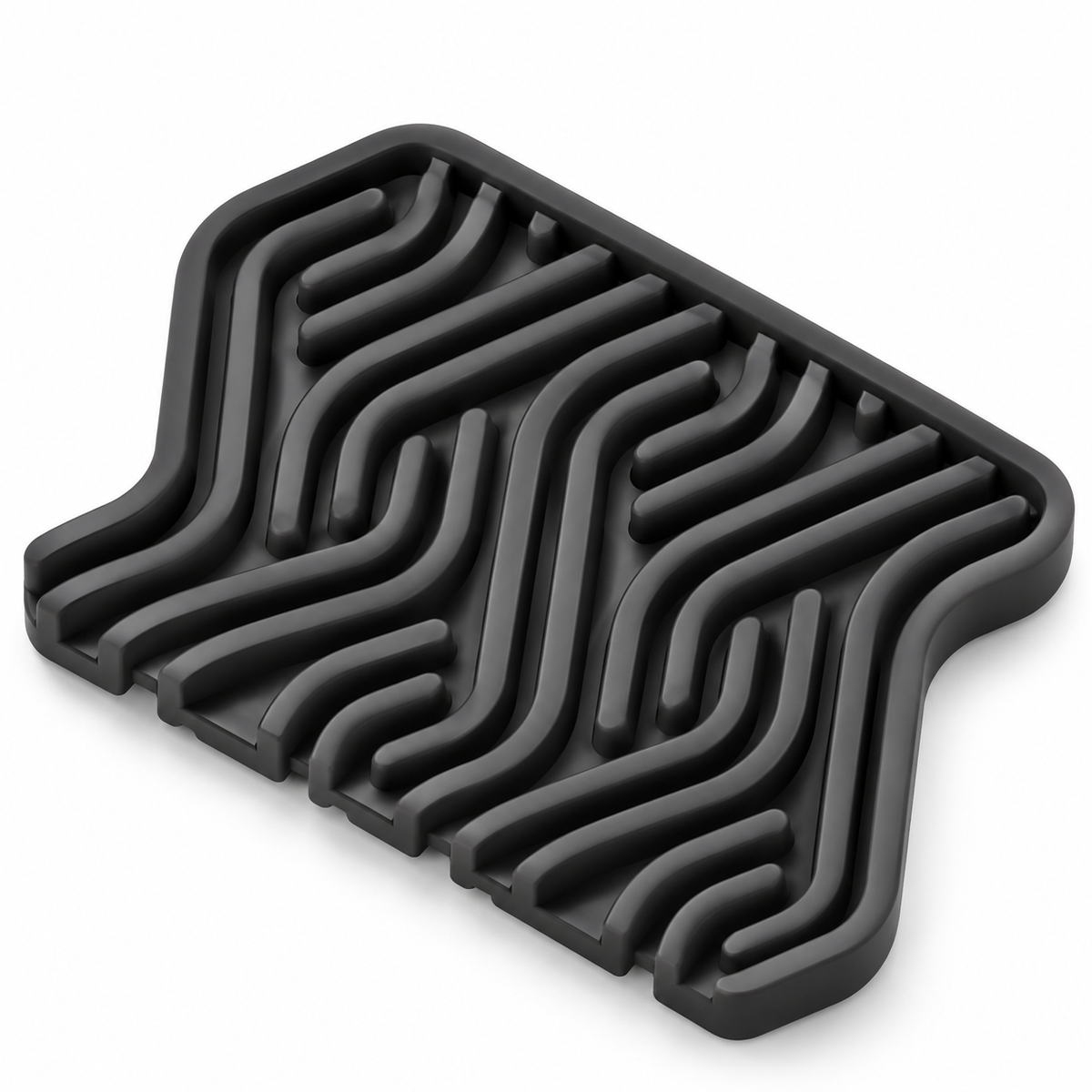 Premium Self-Draining Soap Dish - Charcoal Grey