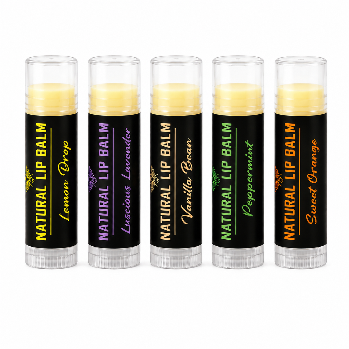 Natural Beeswax Lip Balms 5g - 6 Scents