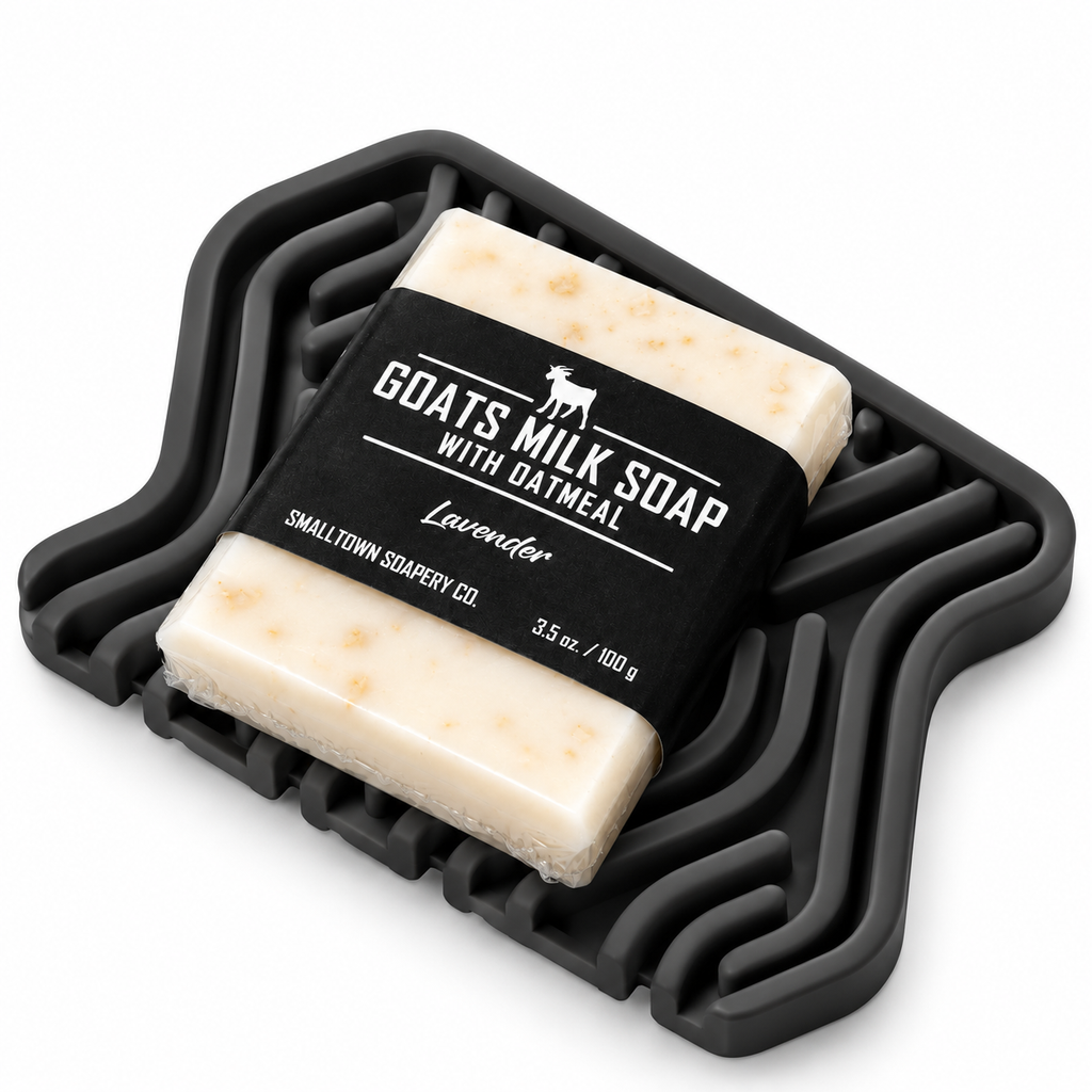 Premium Self-Draining Soap Dish - Charcoal Grey